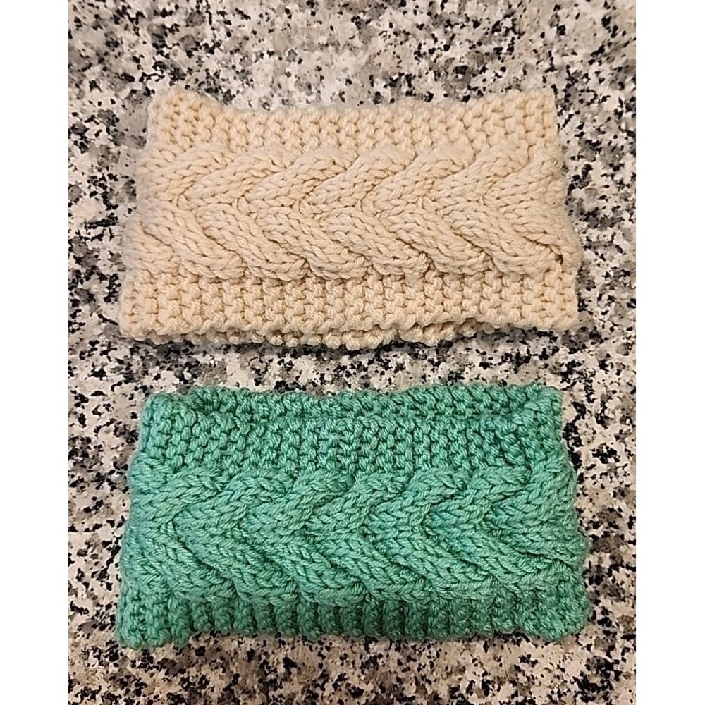 2 Ladies KNITTED Winter Ear Band Hat Headband Warm Headwrap Beanies